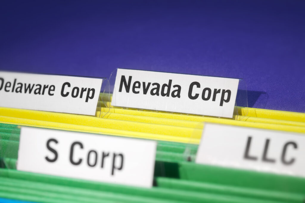 Nevada,Corporation,Folder,Tab,As,The,Focal,Point,Of,Files