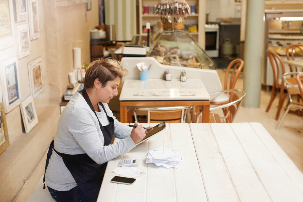 business owner doing taxes