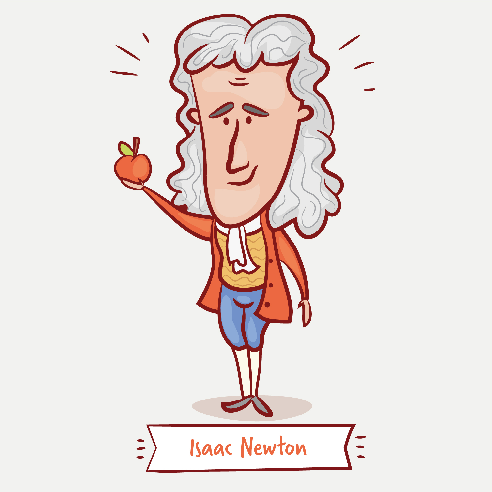 The,Scientist,Physicist,Isaac,Newton,With,An,Apple,In,A